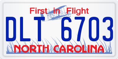 NC license plate DLT6703