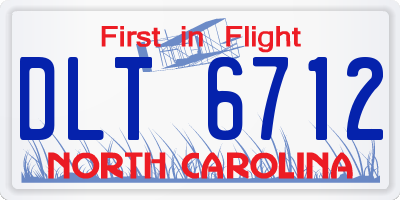 NC license plate DLT6712