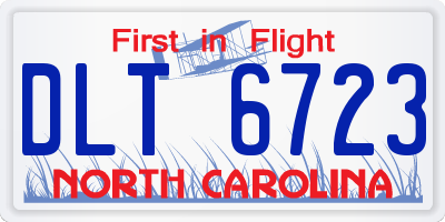 NC license plate DLT6723