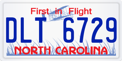 NC license plate DLT6729