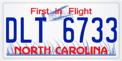 NC license plate DLT6733