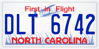 NC license plate DLT6742