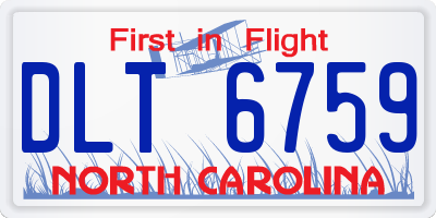 NC license plate DLT6759