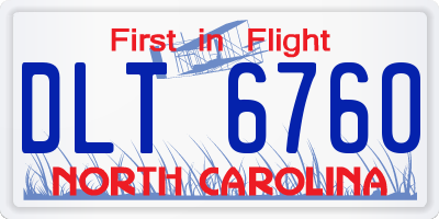 NC license plate DLT6760