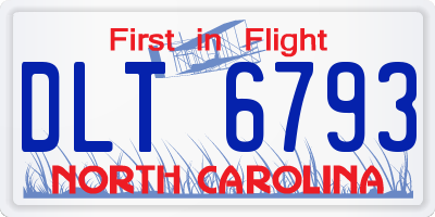 NC license plate DLT6793