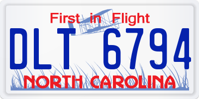 NC license plate DLT6794