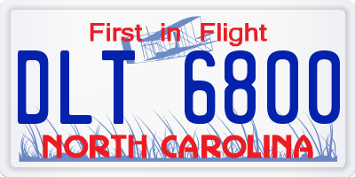 NC license plate DLT6800