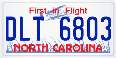 NC license plate DLT6803