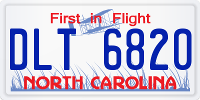 NC license plate DLT6820