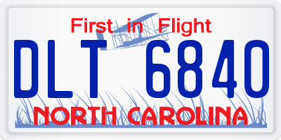 NC license plate DLT6840