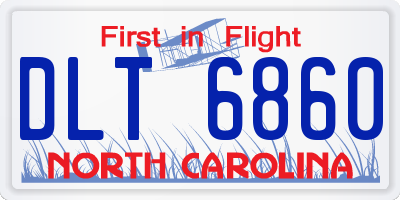 NC license plate DLT6860