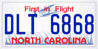 NC license plate DLT6868