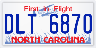 NC license plate DLT6870
