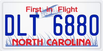 NC license plate DLT6880