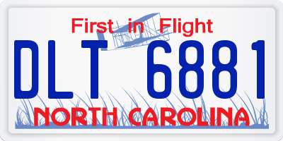 NC license plate DLT6881