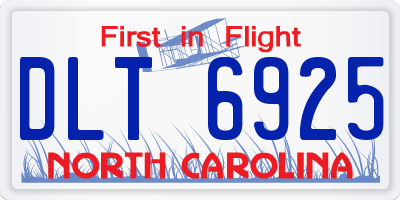 NC license plate DLT6925