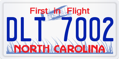 NC license plate DLT7002
