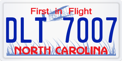 NC license plate DLT7007