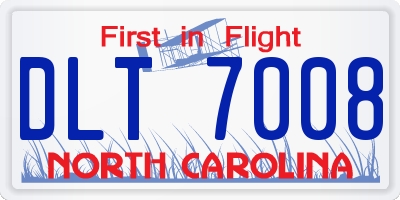 NC license plate DLT7008
