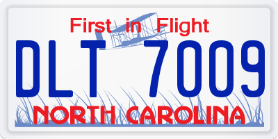 NC license plate DLT7009