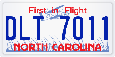 NC license plate DLT7011