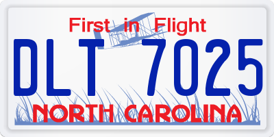 NC license plate DLT7025