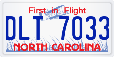 NC license plate DLT7033