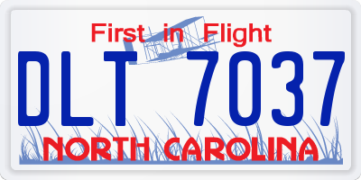 NC license plate DLT7037