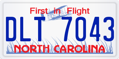 NC license plate DLT7043