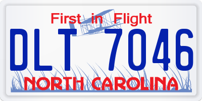 NC license plate DLT7046