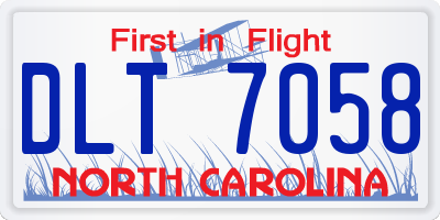 NC license plate DLT7058