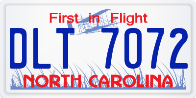 NC license plate DLT7072