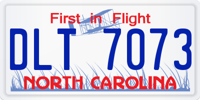 NC license plate DLT7073