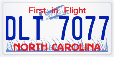 NC license plate DLT7077