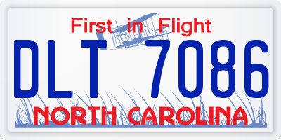 NC license plate DLT7086