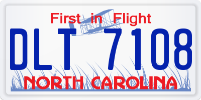 NC license plate DLT7108