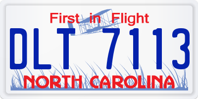 NC license plate DLT7113