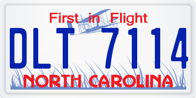 NC license plate DLT7114