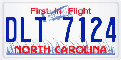 NC license plate DLT7124