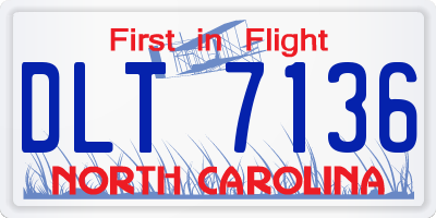 NC license plate DLT7136