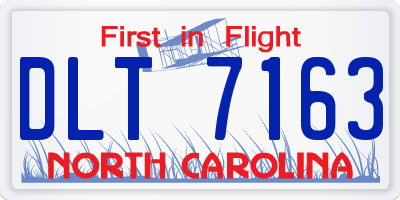 NC license plate DLT7163