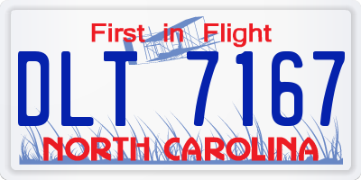 NC license plate DLT7167