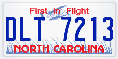 NC license plate DLT7213