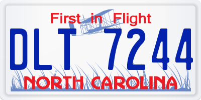 NC license plate DLT7244