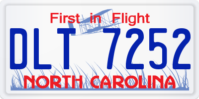 NC license plate DLT7252