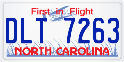 NC license plate DLT7263