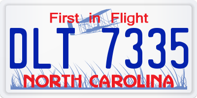 NC license plate DLT7335