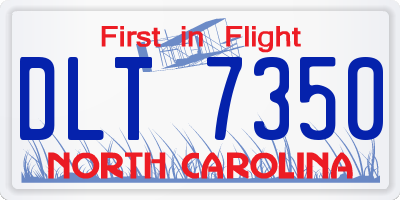 NC license plate DLT7350