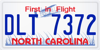 NC license plate DLT7372