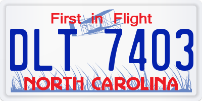 NC license plate DLT7403